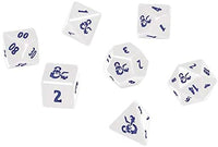 D&D RPG Icewind Dale: Heavy Metal Poly White and Blue Dice Set