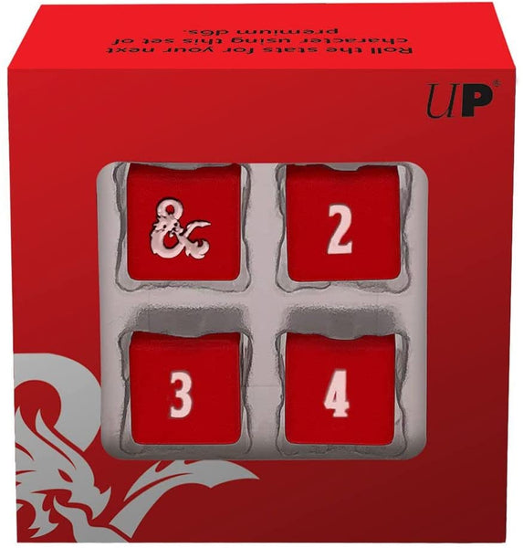 Heavy Metal Red and White D6 Dice Set for Dungeons & Dragons