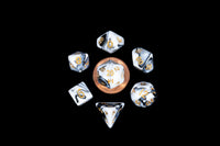 Black and White Marble Colored Poly Dice with Gold 10mm