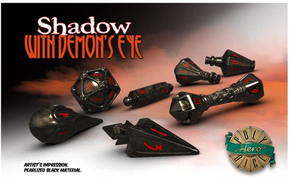 PolyHero Wizard 7 dice Set: Shadow/Demon Eye