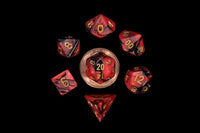 Metallic Dice Games 7-Set Mini: RDbk w/GD Numbers