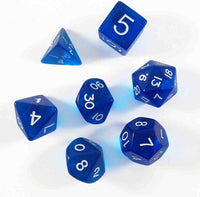 Blue Polyhedral Dice Set w/Cube (7)