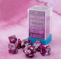 Amethyst Lustrous Dice with White Numbers