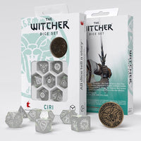 Q-Workshop The Witcher Ciri The Lady of Space and Time 7 Piece Dice Set with Coin