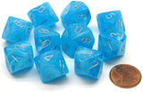 Chessex Luminary D10 Glow in The Dark Dice Set Sky with Silver