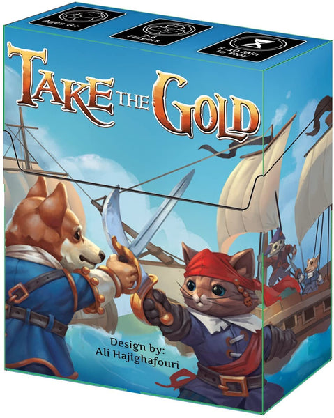Take The Gold - A Game of Pirate Cats vs. Officer Corgis for 2-6+ Players, Ages 9+