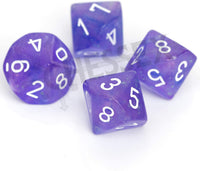 Chessex Borealis Purple/White Luminary Set of Ten d10s (27377)