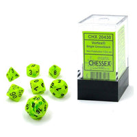 Vortex: Mini-Polyhedral Bright Green/black 7-Die Set
