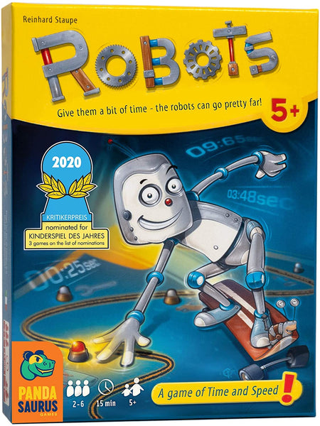 Pandasaurus Games Robots, Card Game - Game of Time and Speed - How Far Will The Robot Move in 4 Seconds - Depends on How Fast It is Going, Collaborate Without Talking, Ages 5 and Up, 2-6 Players