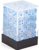 Chessex Borealis 12mm d6 Icicle/Light Blue Luminary Dice Block (36 dice) (27981)