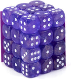Chessex Borealis 12mm d6 Purple/White Luminary Dice Block (36 dice) (27977)