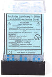 Chessex Borealis 12mm d6 Icicle/Light Blue Luminary Dice Block (36 dice) (27981)