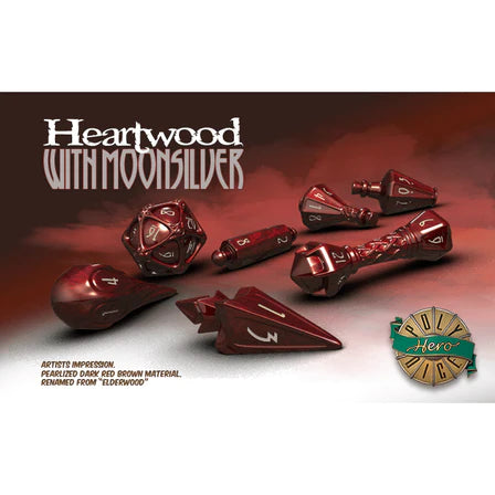 (damaged packaging and dice) Polyhero: Heartwood & Moonsilver wizard dice