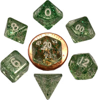 Ethereal Green 10mm Mini Polyhedral Dice Set