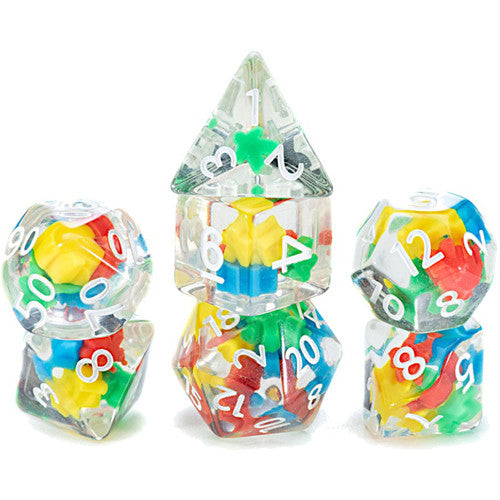 Inclusion Dice: Meeple Dice (7 Polyhedral Dice Set)